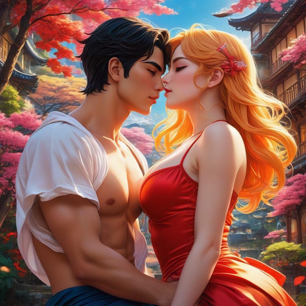 A vibrant collage showcasing the allure of hentai, featuring iconic erotic anime characters, sensual manga illustrations, and intricate backgrounds of fantasy worlds. The scene should evoke a sense of mystery and intimacy, with soft lighting and playful expressions on the characters’ faces. Include subtle hints of classic manga elements, such as speech bubbles and action lines. The overall composition should entice the viewer while maintaining an artistic aesthetic. vibrant colors. super-realistic.